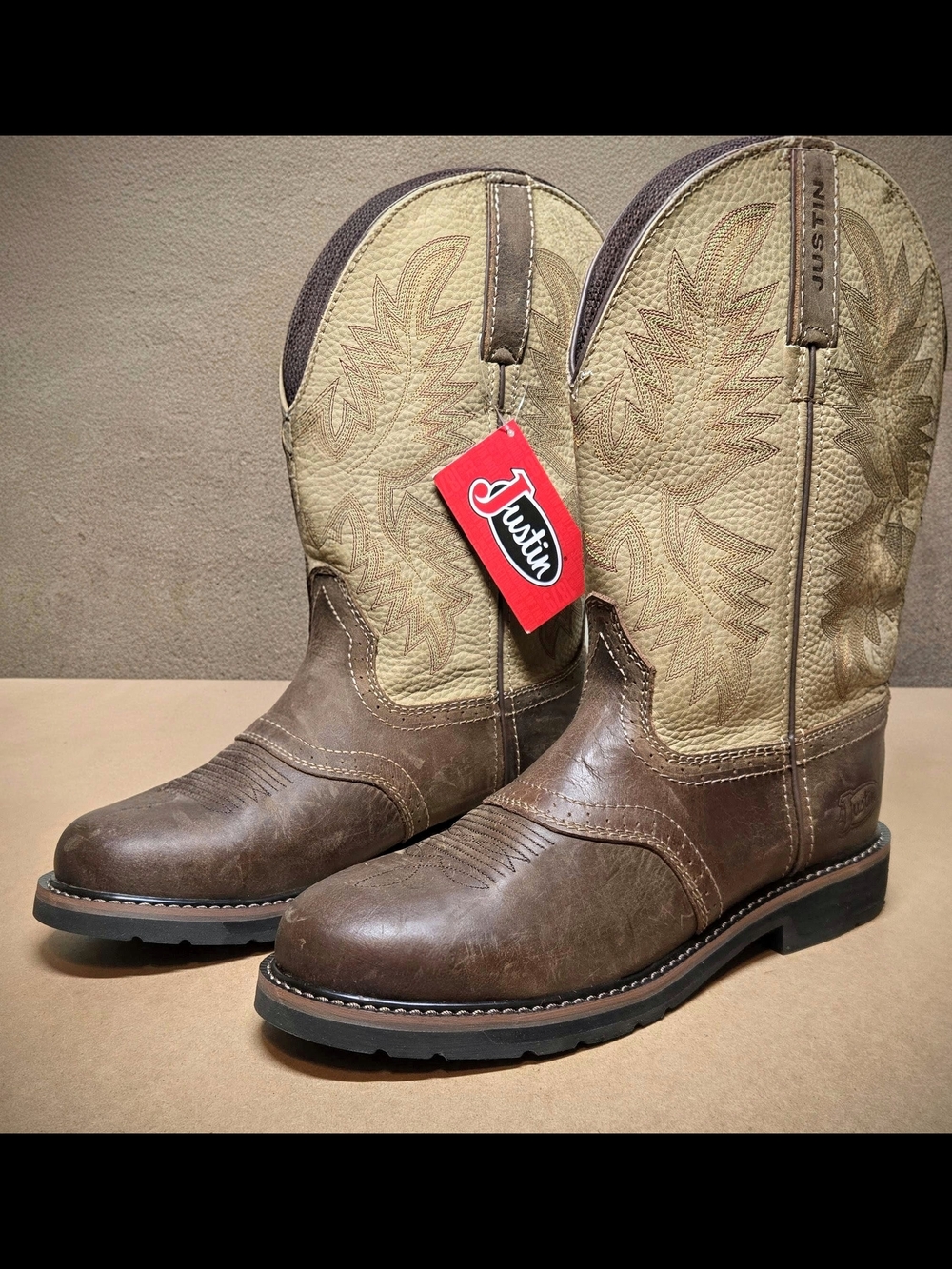 NEW Justin Work Boots Superintendent 11 In Round Toe leather Western Cowboy Boot